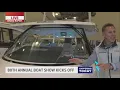 Checking out some of the boats at the Grand Rapids Boat Show