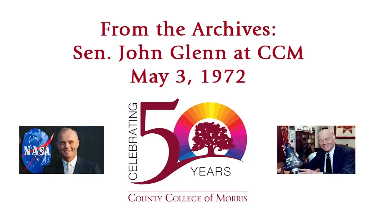 John Glenn at County College of Morris, NJ, May 3, 1972