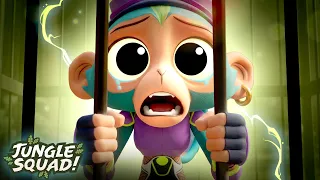 trapped in a cage can he escape jungle squad kids cartoons