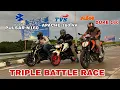 Download Lagu NEW KTM DUKE 160 VS BAJAJ PULSAR N160 VS TVS APACHE RTR 160 4V || TRIPLE BATTLE RACE || TOP END