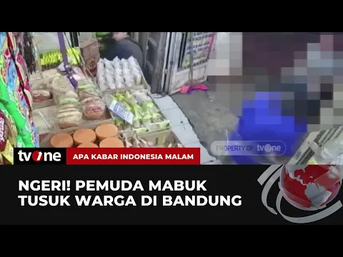 Detik-Detik Pemuda Mabuk Tusuk Warga Terekam CCTV