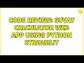 Code Review SUVAT Calculator web app using python streamlit 3 Solutions