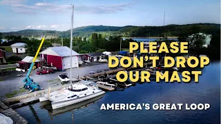 Dropping a big mast on the cheap – Great Loop #5 Sailing Life on Jupiter EP84