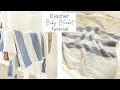 Easy One-Row Repeat Crochet Baby Blanket Tutorial