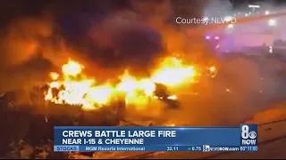 NLV Fire and Rescue battle put out large fire near I-15 and Cheyenne