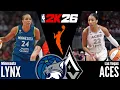WNBA LIVE MINNESOTA LYNX vs LAS VEGAS ACES 2026 WNBA SEASON August 16 2026 NBA 2K26