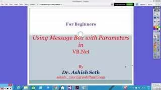 For Beginners Using MessageBox with parameters in VB Net