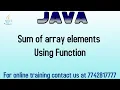 sum of array elements using function in java