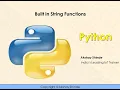 Python Training Day 4 In-built String Functions Akshay Shinde