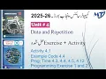 Computer Science 10th Chapter 4 Data and Repetition Activity Examples Programs Exercise Unit 4