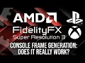 A Frame-Rate Free Lunch FSR3 Frame Generation on Series X S Tested