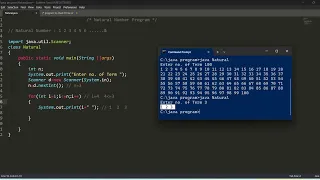 program to print first N natural number java programming