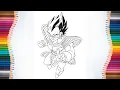 How to Paint Vegeta s Coloring Page Painting for Kids Toddlers - 4K 60FPS