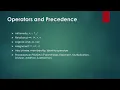 Python Programming - Unit 02 Operation and Precedence