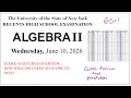 June 2026 Algebra 2 Regents Review Scoring Overview and Curve Prediction