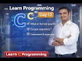Format Specifiers Escape Sequences Comments in C Hindi C Language Tutorial for Beginners