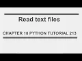 Read Text Files - Python tutorial 213