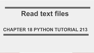 Read Text Files - Python tutorial 213