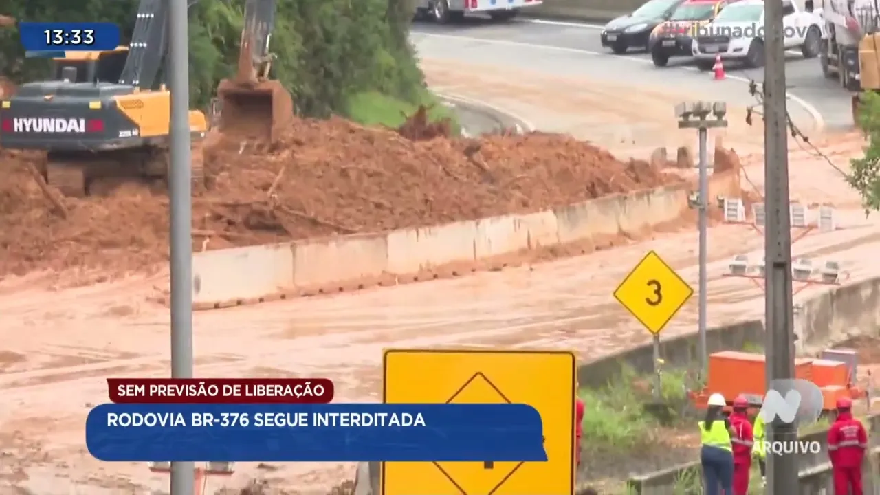 Sem previsão de liberação rodovia BR-376 segue interditada
