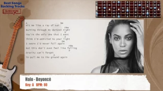 Halo - Beyonce Guitar Backing Track with chords and
