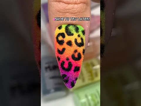 🌈FLUFFY Cheetah Print Nail Tutorial!😍💅🏼 🎨 #nailtutorial #summernails #nails #naildesign