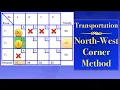Transportation Problems North West Corner Method