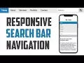 Responsive Search Bar Navigation Menu Tutorial with HTML5 and CSS3