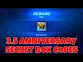 All 5 Codes for 3 5th Anniversary Secret Box