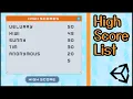 Creating and Saving a High Score List in Unity - Tutorial Highscore Part 2