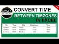 Convert time between timezones in excel