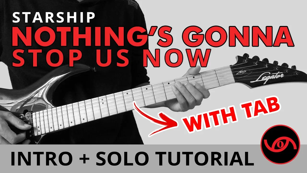 Nothing's Gonna Stop Us Now - Starship Intro + Guitar Solo Lesson Tutorial (WITH TAB)