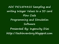 ADC With PIC18F4455 - Sampling and writing Values to a SD card FlowCode Simulation