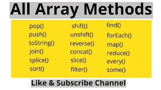 JavaScript Array Methods All JavaScript Array Methods with Coding