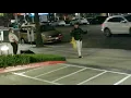 a little action at Kaiser Permanente sunset security guard comes out to intervene