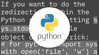 Redirect stdout to a file in Python