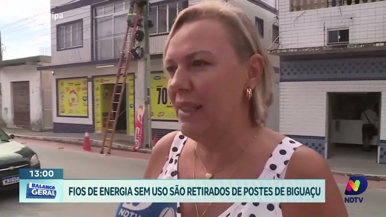 Ação em Biguaçu visa remover fios de energia sem uso para melhorar segurança e visual