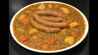 RECETTE SIMPLE, RAPIDE ET DÉLICIEUSE LES LENTILLES AVEC DES SAUCISSES DE VEAU