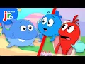 Download Lagu Dangerous \u0026 Safe Shark ESCAPE! 🦈 Dr. Seuss's Red Fish, Blue Fish | Netflix Jr