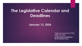 2026 January 13 PAR Public Workshop Calendar and Deadlines