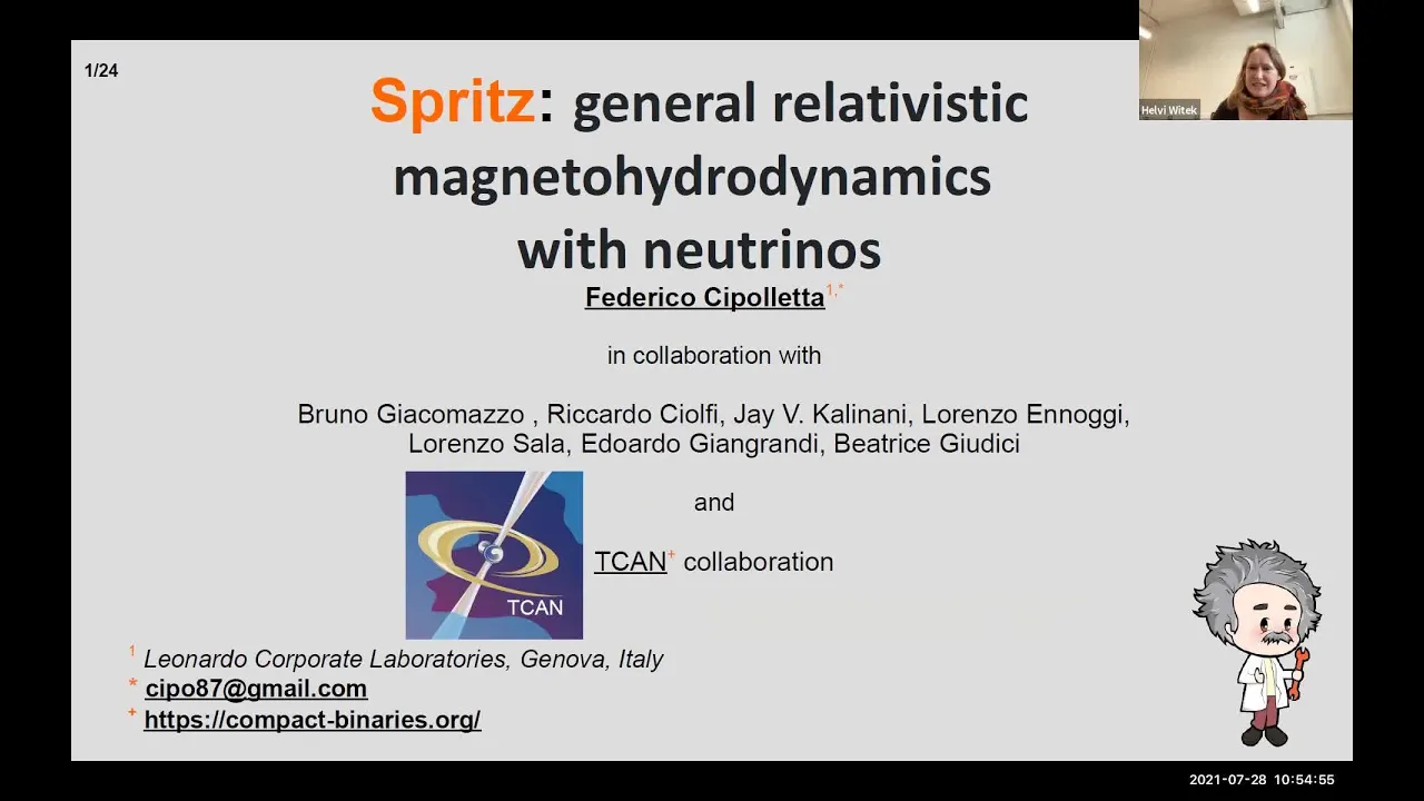 Spritz: general relativistic magnetohydrodynamics with neutrinos