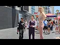 Download Lagu Giant 7ft Woman STOPS the Crowd on Walk of Fame! 😱 Reactions Are Priceless!