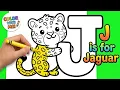 J is for Jaguar Letter J Coloring Page ABC Animal Coloring for Kids