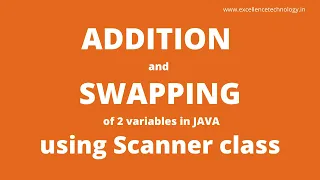 Addition And Swapping Programs In Java Using Scanner Class Java Tutorial Excellence Technology