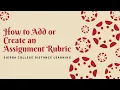 How to Add or Create an Assignment Rubric in Canvas