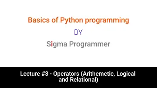 Lecture - Python