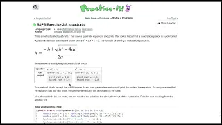 Java Practice It 3 8 quadratic method basics parameters math