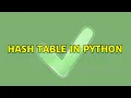 Hash table in Python