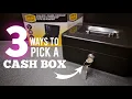 Cash box picked open 3 different ways