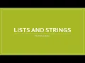 Lesson 7A2 Lists and Strings Bart