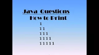 Java Interview Questions Simple Programs on Printing Patterns-2